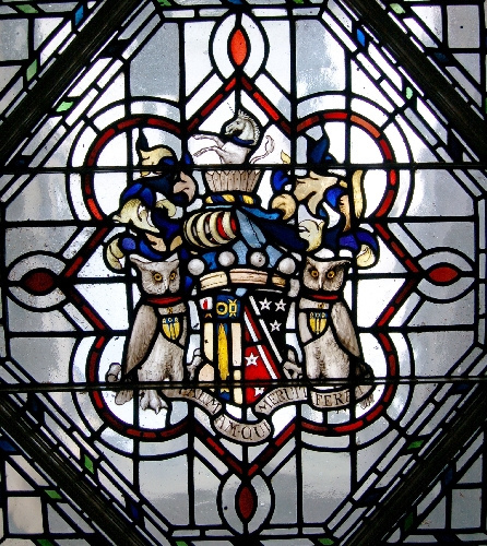Coatofarms of Baron Airedale as seen above stairwell at Gledhow Hall