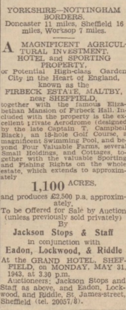 Auction - Northampton Mercury 7 May 1943